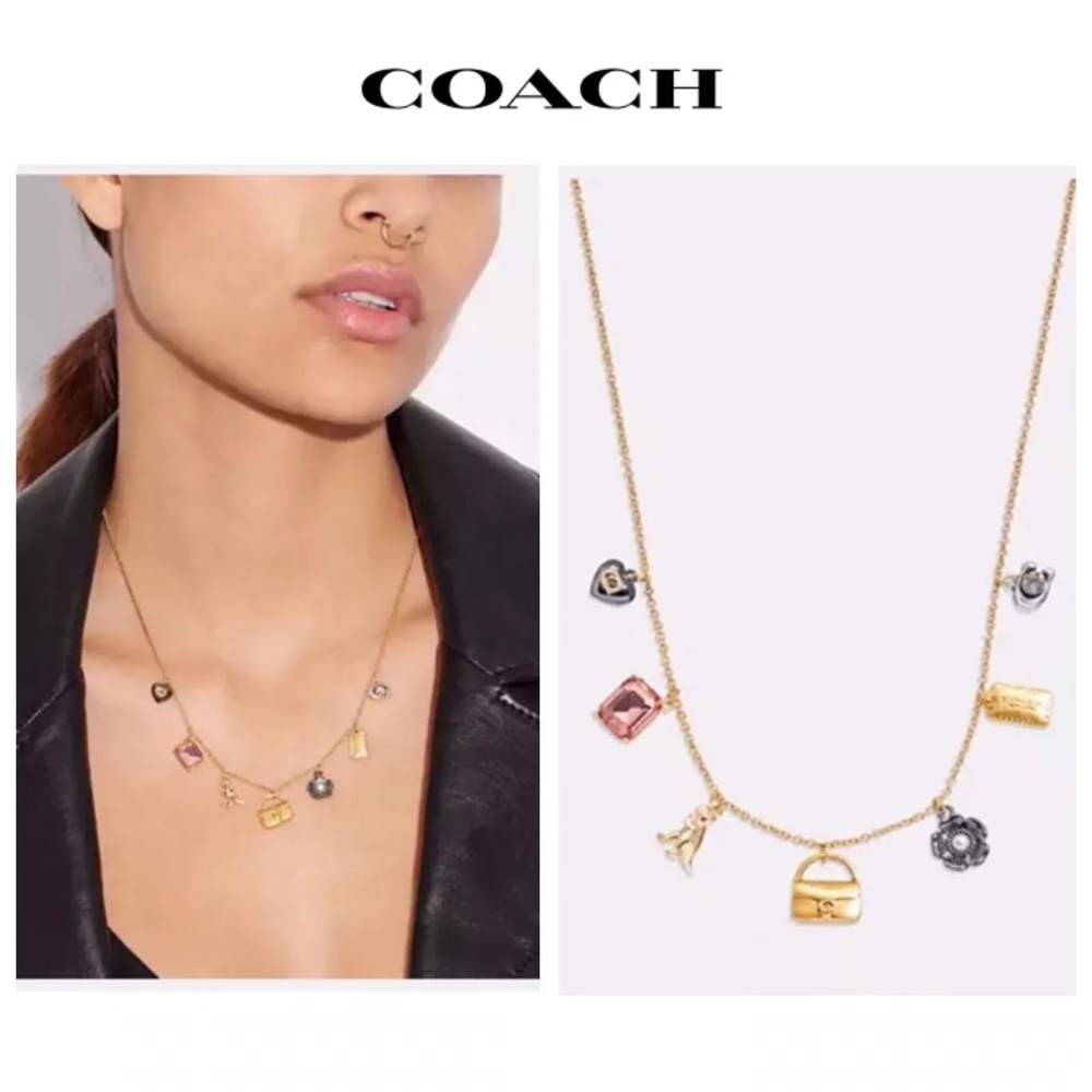 Coach Gold Charm Necklace